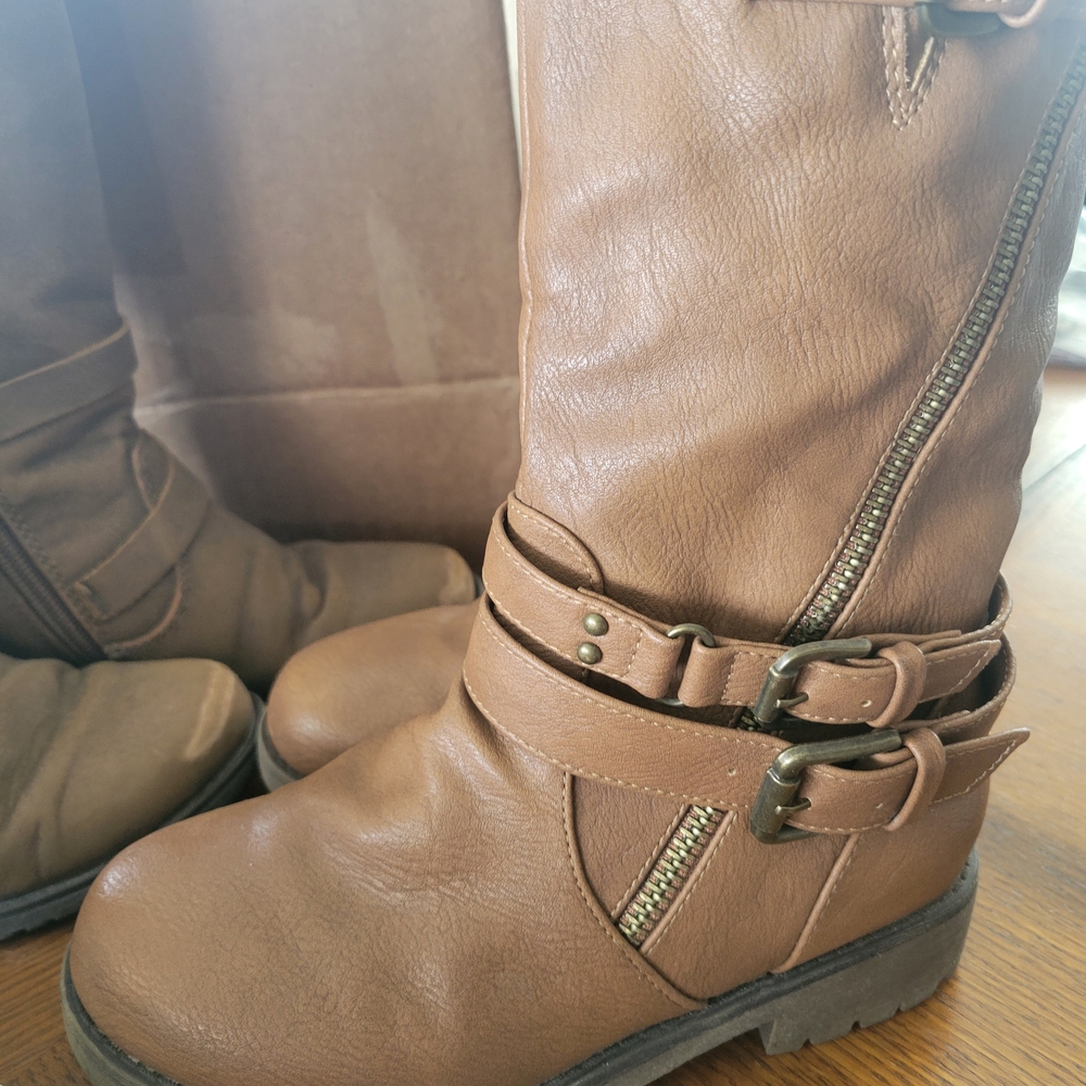 BUNDLE OF 3 GIRLS Mixed Brown Mid-Calf Buckle Boots SZ 13 - Picture 2 of 15